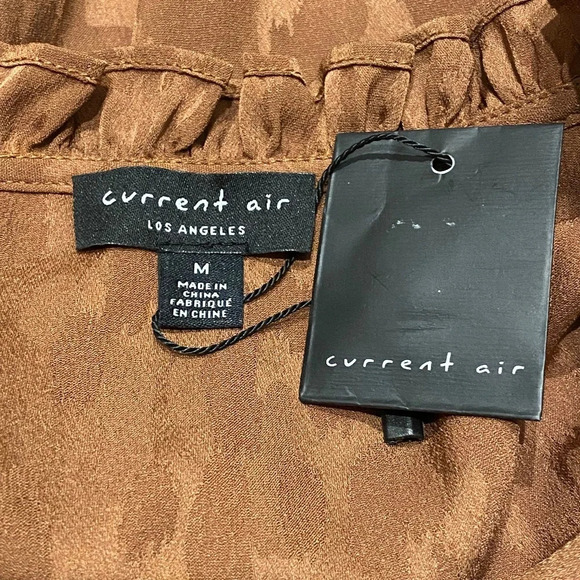 New! Current Air Autumn Puff Sleeve blouse, caramel 16280 NWT - Picture 13 of 16